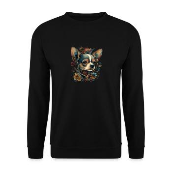 Chihuahua | Colorful Art Dog Puppy - Unisex Sweatshirt - black - Front - Alina (178cm) & Michal (187cm)
