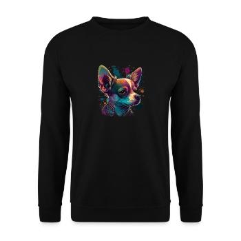 Chihuahua | Colorful Art Dog Puppy - Unisex Sweatshirt - black - Front - Alina (178cm) & Michal (187cm)