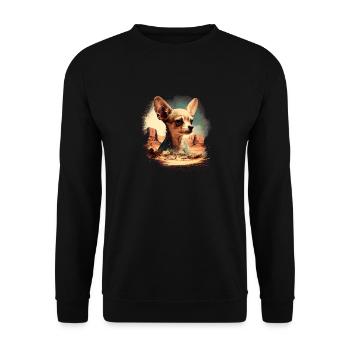 Chihuahua | Colorful Art Dog Puppy - Unisex Sweatshirt - black - Front - Alina (178cm) & Michal (187cm)