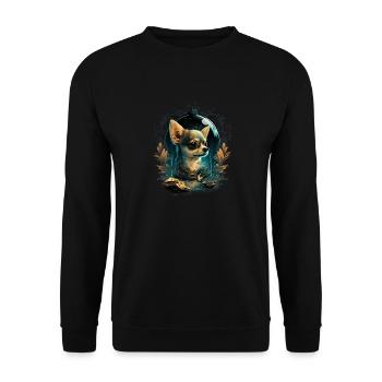 Chihuahua | Colorful Art Dog Puppy - Unisex Sweatshirt - black - Front - Alina (178cm) & Michal (187cm)