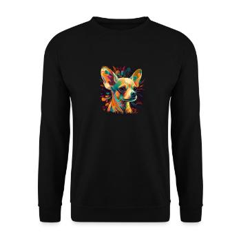 Chihuahua | Colorful Art Dog Puppy - Unisex Sweatshirt - black - Front - Alina (178cm) & Michal (187cm)