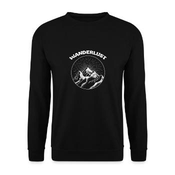 Wanderlust Hiking Lovers Hiking - Unisex Sweatshirt - black - Front - Alina (178cm) & Michal (187cm)
