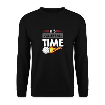 It's Volleyball Time - Unisex Sweatshirt - black - Front - Alina (178cm) & Michal (187cm)
