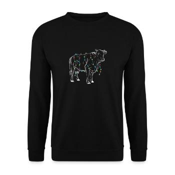 Vache Lumières de Noël Famille Amoureux des neiges - Sweat-shirt Unisexe - noir - Devant - Alina (178cm) & Michal (187cm)