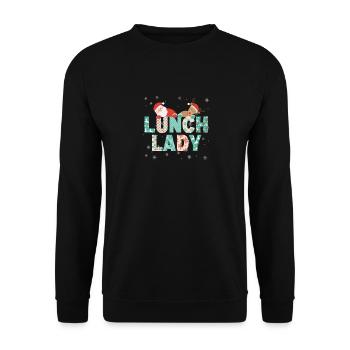 Mittagessen Dame Lustige Weihnachtsbaum Weihnacht - Unisex Pullover - Schwarz - Vorne - Alina (178cm) & Michal (187cm)