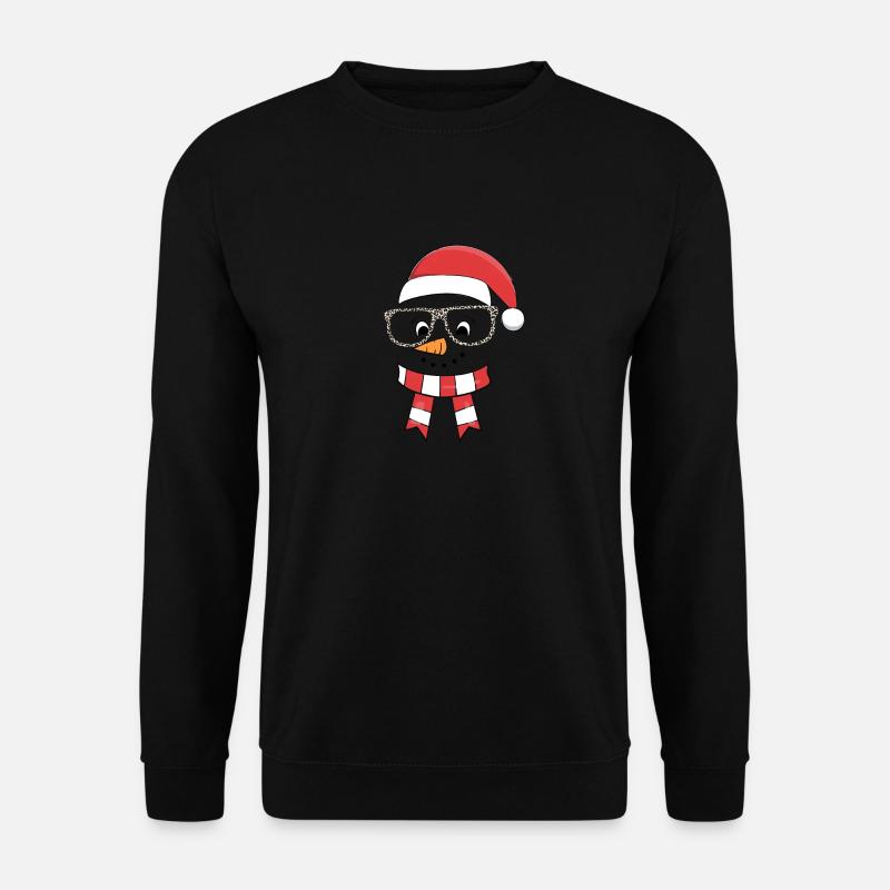 Funny Christmas Snowman Face Leopard - Unisex Sweatshirt - black