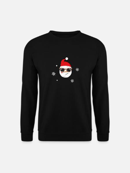 Funny Christmas Snowman Face Leopard - Unisex Sweatshirt - black