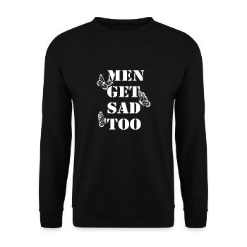 Vintage Men get sad too - Unisex Sweatshirt - black - Front - Alina (178cm) & Michal (187cm)