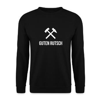 Erzgebirge Guten Rutsch - Unisex Pullover - Schwarz - Vorne - Alina (178cm) & Michal (187cm)