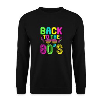 80s Themed Party Back to the 80s Costume - Unisex Sweatshirt - black - Front - Alina (178cm) & Michal (187cm)
