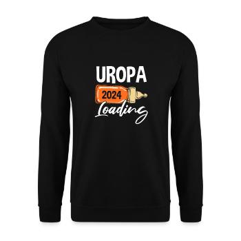 Werdender Uropa 2024 - Unisex Pullover - Schwarz - Vorne - Alina (178cm) & Michal (187cm)