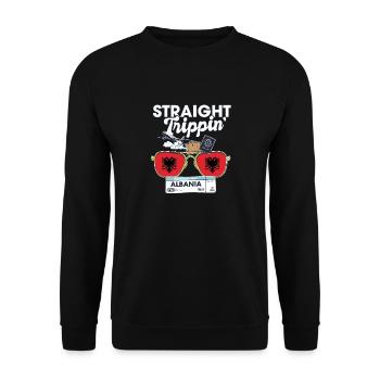 Straight Trippin' Albania Vacation Tour Voyage - Sweat-shirt Unisexe - noir - Devant - Alina (178cm) & Michal (187cm)