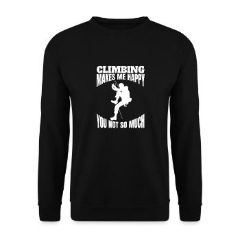 Kletterer Berg Bergklettern Klettern Bergsteigen - Unisex Pullover - Schwarz - Vorne - Alina (178cm) & Michal (187cm)