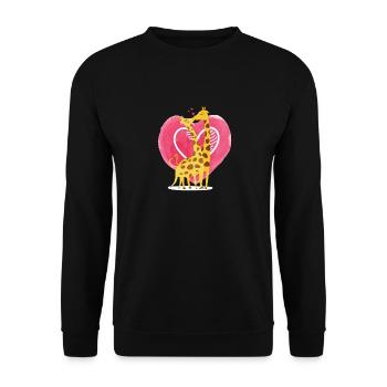 Girafe Amour Baiser Girafe Animal sauvage mignon - Sweat-shirt Unisexe - noir - Devant - Alina (178cm) & Michal (187cm)