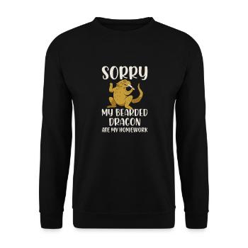 Désolé mon dragon barbu a mangé mes devoirs lézard lov - Sweat-shirt Unisexe - noir - Devant - Alina (178cm) & Michal (187cm)