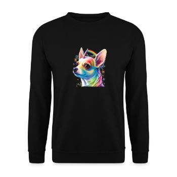 Chihuahua | Colourful Rainbow LGBTQ Unicorn - Unisex Sweatshirt - black - Front - Alina (178cm) & Michal (187cm)