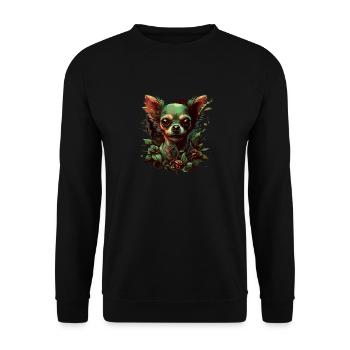 Chihuahua | Zombie Dog Undead Scary Halloween - Unisex Sweatshirt - black - Front - Alina (178cm) & Michal (187cm)