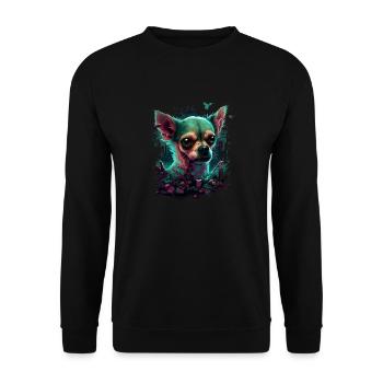 Chihuahua | Zombie Dog Undead Scary Halloween - Unisex Sweatshirt - black - Front - Alina (178cm) & Michal (187cm)