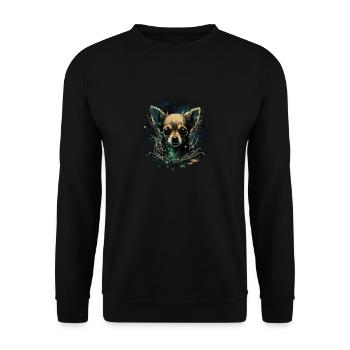 Chihuahua | Zombie Dog Undead Scary Halloween - Unisex Sweatshirt - black - Front - Alina (178cm) & Michal (187cm)