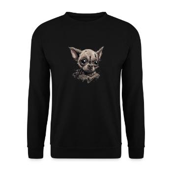 Chihuahua | Zombie Dog Undead Scary Halloween - Unisex Sweatshirt - black - Front - Alina (178cm) & Michal (187cm)