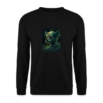 Chihuahua | Zombie Dog Undead Scary Halloween - Unisex Sweatshirt - black - Front - Alina (178cm) & Michal (187cm)