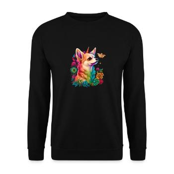 Chihuahua | Colourful Rainbow LGBTQ Unicorn - Unisex Sweatshirt - black - Front - Alina (178cm) & Michal (187cm)