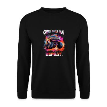 Truck Big Retro Race Dad Trucker Lover Jam Vintage - Unisex Sweatshirt - black - Front - Alina (178cm) & Michal (187cm)