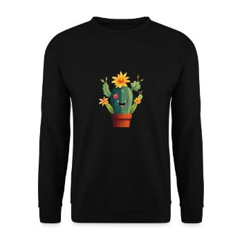 Mignon Cactus Fleuriste Succulent Amoureux Plante en pot - Sweat-shirt Unisexe - noir - Devant - Alina (178cm) & Michal (187cm)