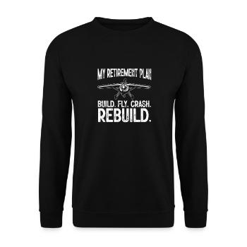 Remote Controlled Airplane Model Airplane - Unisex Sweatshirt - black - Front - Alina (178cm) & Michal (187cm)