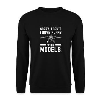 Remote Controlled Airplane Model Airplane - Unisex Sweatshirt - black - Front - Alina (178cm) & Michal (187cm)