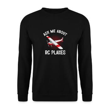 Remote Controlled Airplane Model Airplane - Unisex Sweatshirt - black - Front - Alina (178cm) & Michal (187cm)