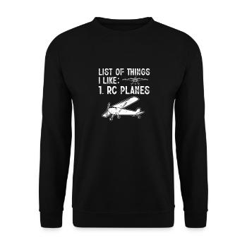 Remote Controlled Airplane Model Airplane - Unisex Sweatshirt - black - Front - Alina (178cm) & Michal (187cm)