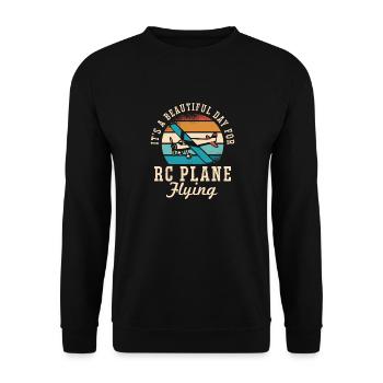 Remote Controlled Airplane Model Airplane - Unisex Sweatshirt - black - Front - Alina (178cm) & Michal (187cm)
