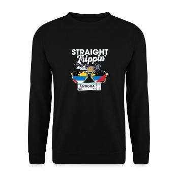 Straight Trippin' Antigua Vacation Tour Travel - Unisex Sweatshirt - black - Front - Alina (178cm) & Michal (187cm)