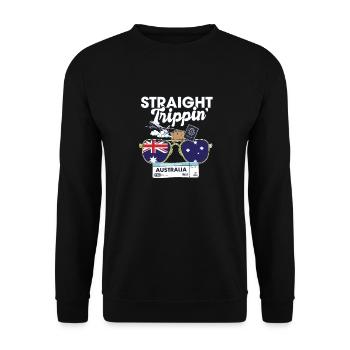 Straight Trippin' Australia Vacation Tour Travel - Unisex Sweatshirt - black - Front - Alina (178cm) & Michal (187cm)
