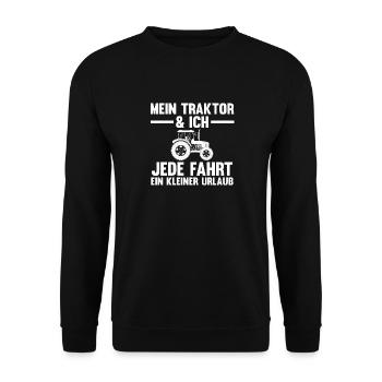 Landwirtschaft Landwirt Traktor Bauernhof Bauer - Unisex Pullover - Schwarz - Vorne - Alina (178cm) & Michal (187cm)