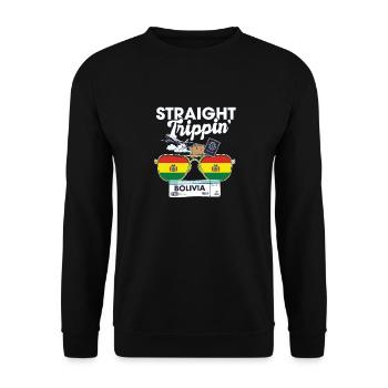 Straight Trippin' Bolivia Vacation Tour Travel - Unisex Pullover - Schwarz - Vorne - Alina (178cm) & Michal (187cm)
