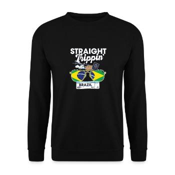 Straight Trippin' Brazil Vacation Tour Travel - Unisex Pullover - Schwarz - Vorne - Alina (178cm) & Michal (187cm)