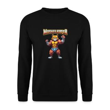 Muskelkater Bodybuilding Kraftsport Fitness Meme - Unisex Pullover - Schwarz - Vorne - Alina (178cm) & Michal (187cm)