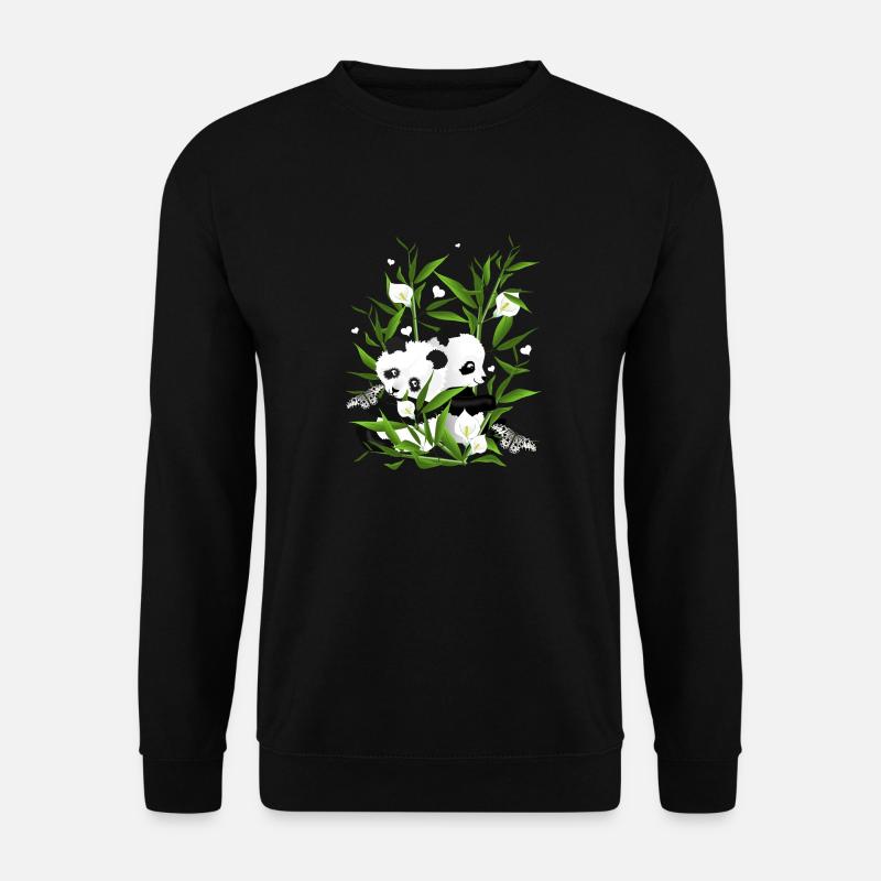 Pandababys im Bambusfeld - Unisex Pullover - Schwarz