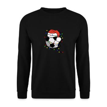 Lumières de Noël du Père Noël Football - Sweat-shirt Unisexe - noir - Devant - Alina (178cm) & Michal (187cm)