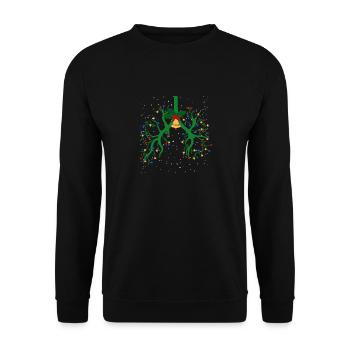 Ventilation Therapy Lung Christmas String Light - Unisex Sweatshirt - black - Front - Alina (178cm) & Michal (187cm)