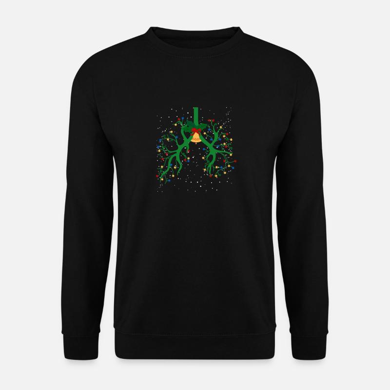 Beatmungstherapie Lunge Christmas String Light - Unisex Pullover - Schwarz