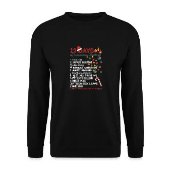 12 Tage Atmungstherapeut Weihnachten Lustig RT - Unisex Pullover - Schwarz - Vorne - Alina (178cm) & Michal (187cm)