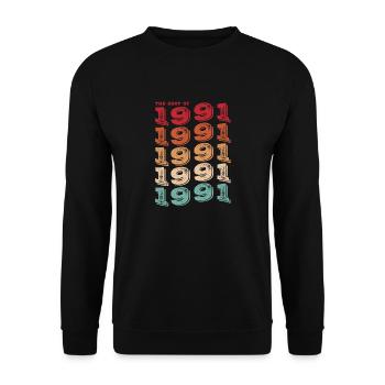 Vintage 1991 Gifts Legend for 32 Year Old - 32nd - Unisex Sweatshirt - black - Front - Alina (178cm) & Michal (187cm)