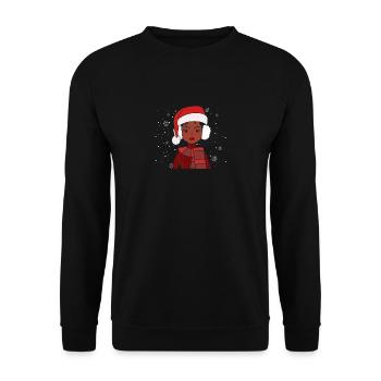 Cute Black Afro African American - Unisex Sweatshirt - black - Front - Alina (178cm) & Michal (187cm)