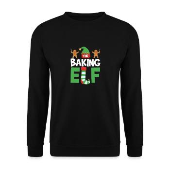The Baking Elf Group Matching Family Christmas - Unisex Sweatshirt - black - Front - Alina (178cm) & Michal (187cm)