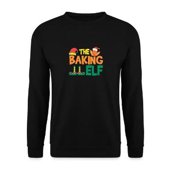 The Baking Elf Group Matching Family Christmas - Unisex Sweatshirt - black - Front - Alina (178cm) & Michal (187cm)