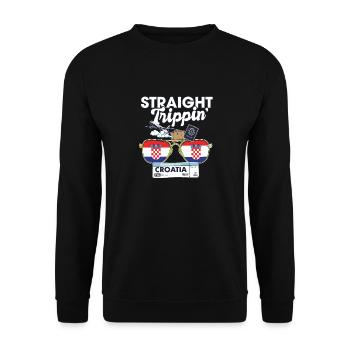 Straight Trippin' Croatia Vacation Tour Travel - Unisex Sweatshirt - black - Front - Alina (178cm) & Michal (187cm)