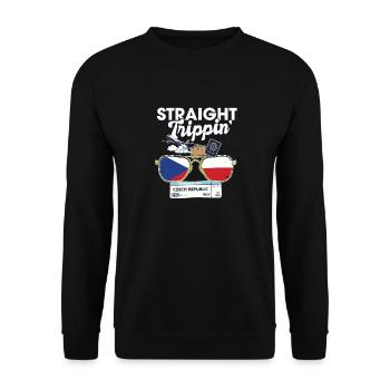 Straight Trippin' Czech Vacation Tour Travel Trip - Unisex Sweatshirt - black - Front - Alina (178cm) & Michal (187cm)
